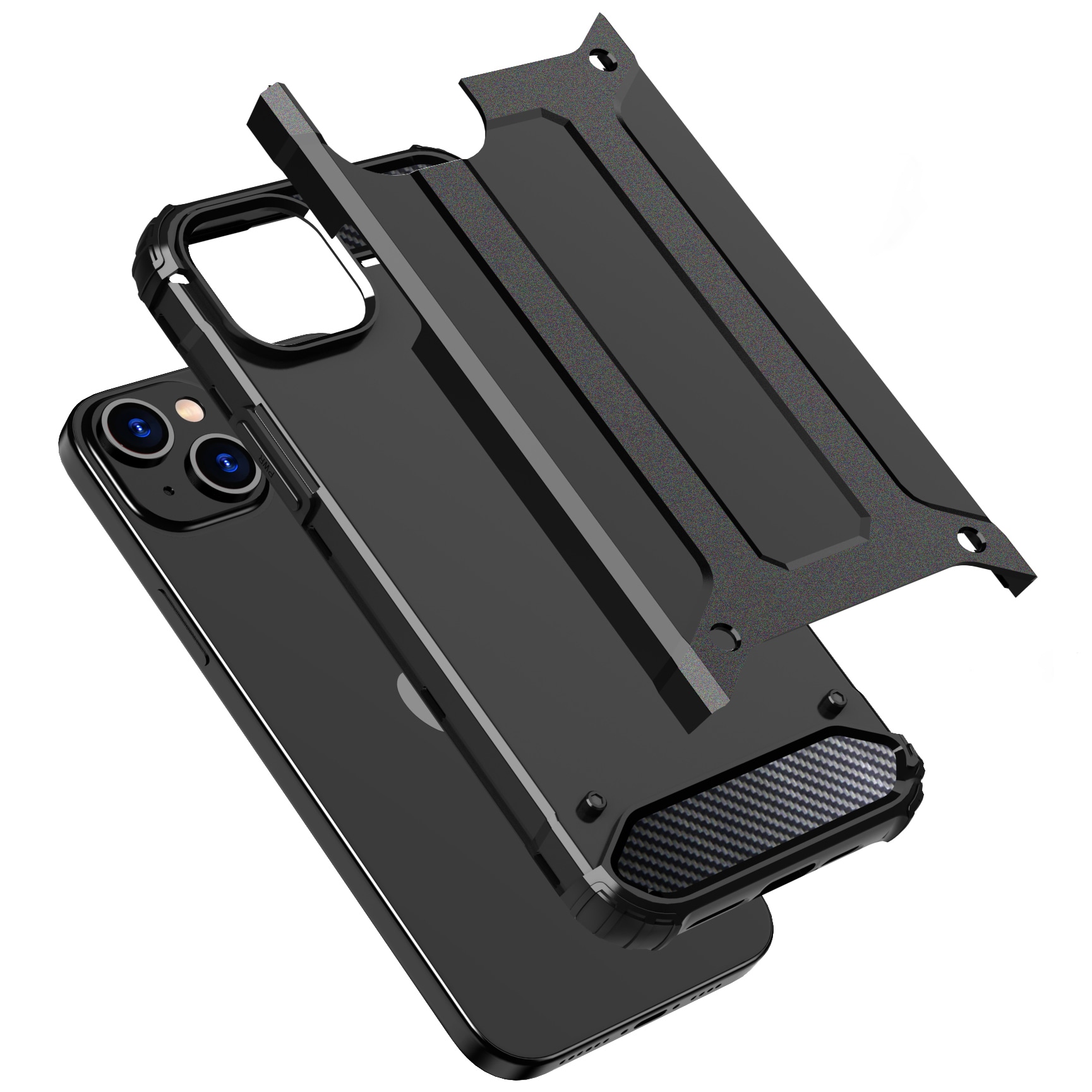 iPhone 15 Plus Hybrid Armor-etui - blå