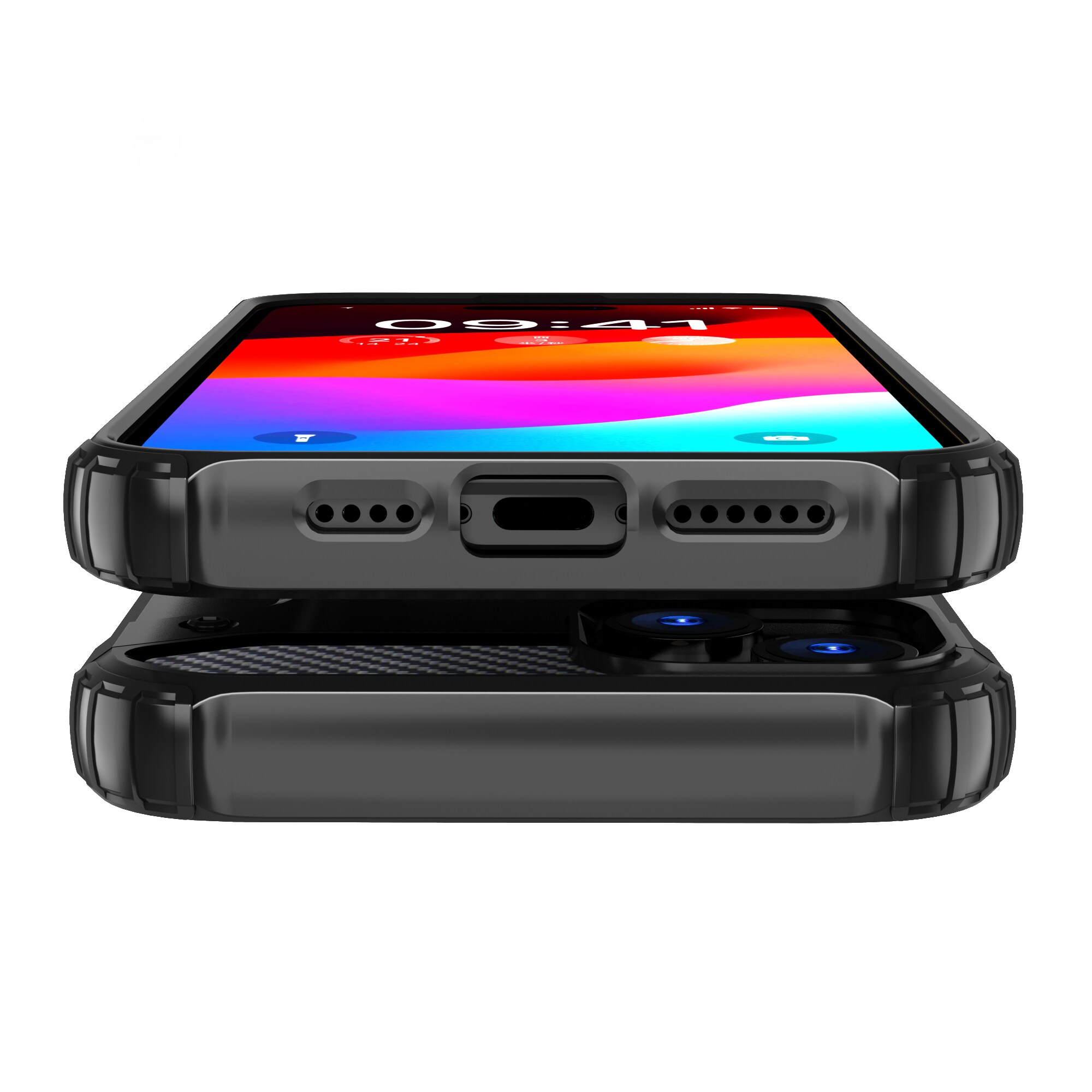 iPhone 15 Plus Hybrid Armor-etui - sort