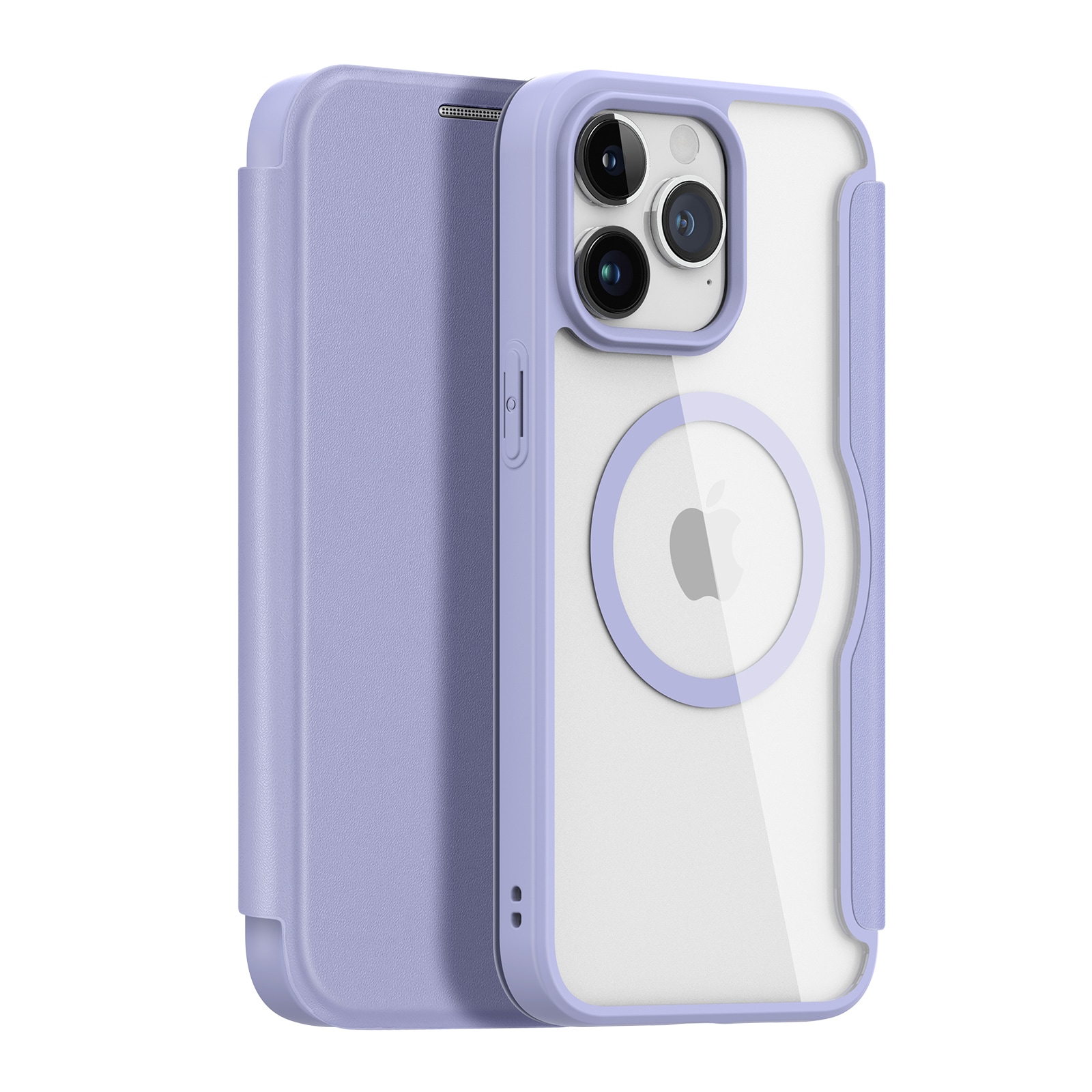 iPhone 15 Pro Max Magnetisk MagSafe Flip Case Dux Ducis Skin X Pro - Lilla
