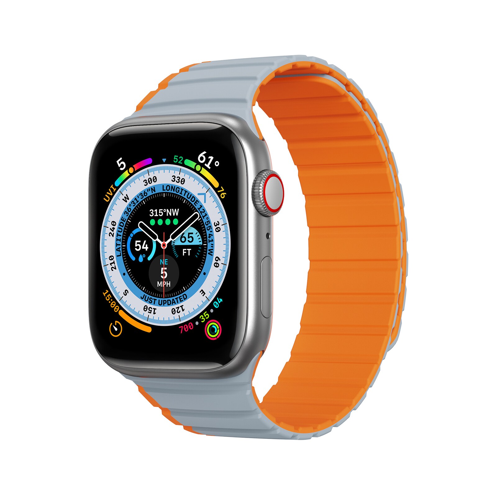 Dux Ducis Magnetisk Rem til Apple Ur SE, 9-1 (41, 40, 38 mm) - grå-orange