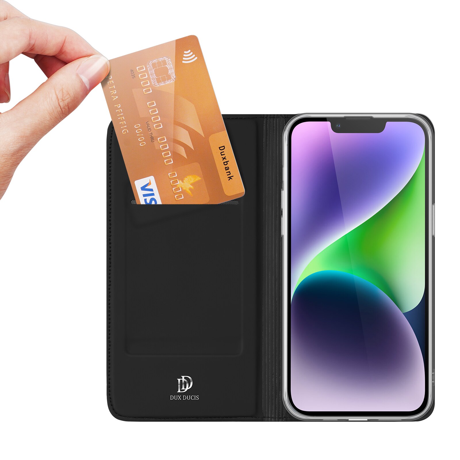 Dux Ducis Skin Pro Wallet-etui til iPhone 15 Plus - Sort