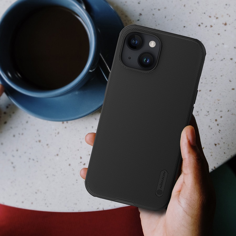 Nillkin Super Frosted Shield Pro forstærket etui til iPhone 15 Plus - blå
