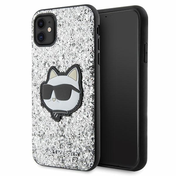 Karl Lagerfeld KLHCN61G2CPS iPhone 11 / Xr 6.1" sølv/sølv hardcase Glitter Choupette Patch