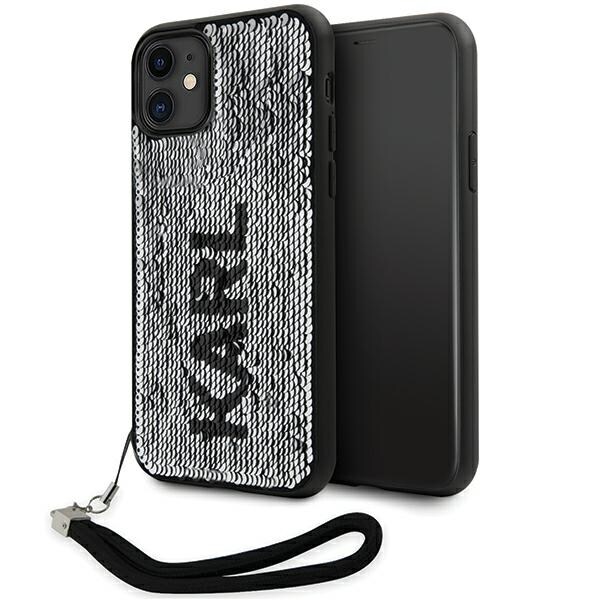 Karl Lagerfeld KLHCN61PSQRKS iPhone 11 / Xr 6,1" sølv/sølv hardcase Pailletter Ledning