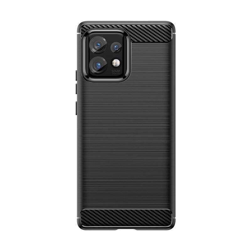 Carbon Case silikoneetui til Motorola Edge 40 Pro - sort