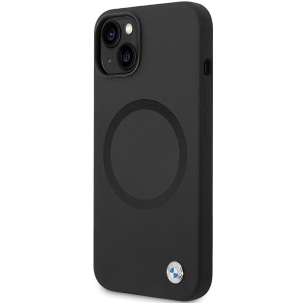 BMW BMHMP14SSILBK2 etui til iPhone 14 - sort Signature Liquid Silicone MagSafe