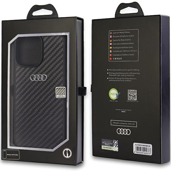 Audi Carbon Fiber iPhone 14 Pro Max 6,7" sort/sort hardcase AU-TPUPCIP14PM-R8/D2-BK
