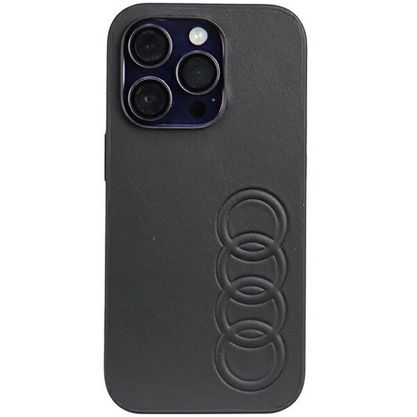 Audi syntetisk læder iPhone 14 Pro 6.1" sort/sort hardcase AU-TPUPPCIP14P-TT/D1-BK