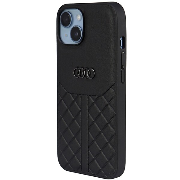 Audi Genuine Leather iPhone 14 6.1" sort/sort hardcase AU-TPUPPCIP14-Q8/D1-BK