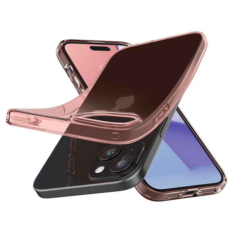 Spigen Crystal Flex iPhone 15 Plus-etui - lyserød/gennemsigtig