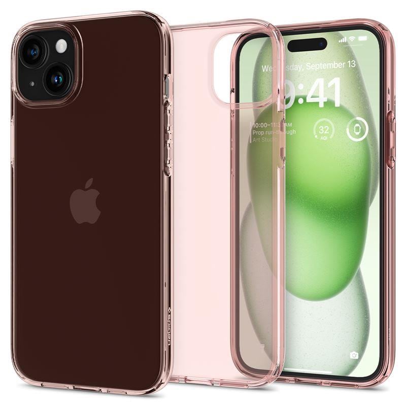 Spigen Crystal Flex iPhone 15 Plus-etui - lyserød/gennemsigtig