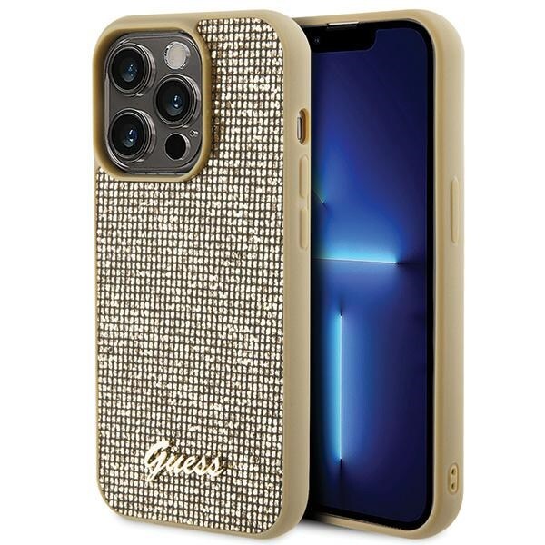 Guess Disco Metal Script-etui til iPhone 15 Pro - guld