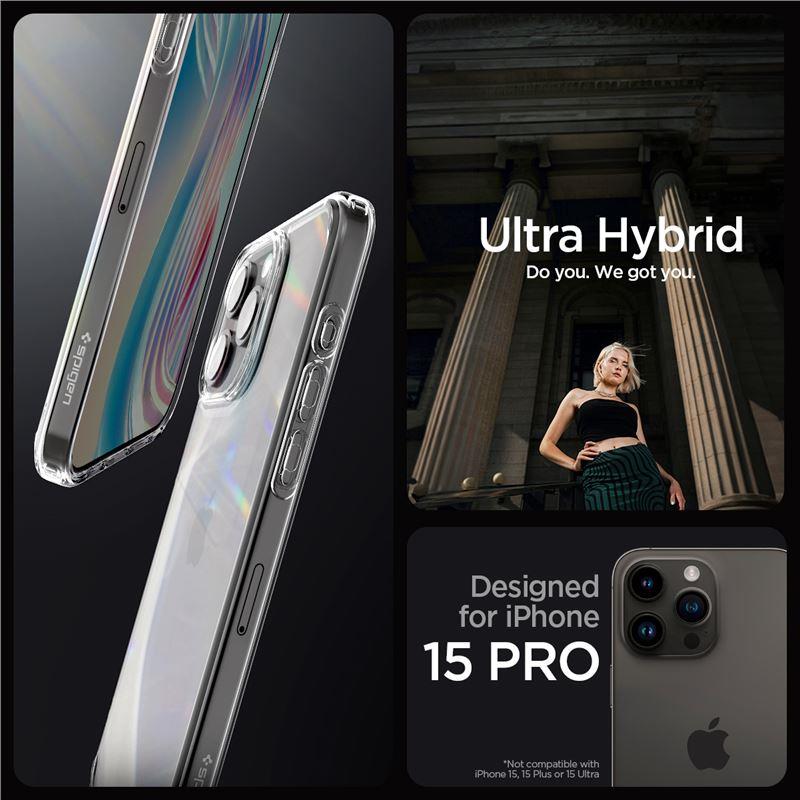 Spigen Crystal Hybrid iPhone 15 Pro-etui - Klar