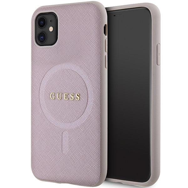 Guess GUHMN61PSAHMCP taske til iPhone 11 / Xr - pink Saffiano MagSafe