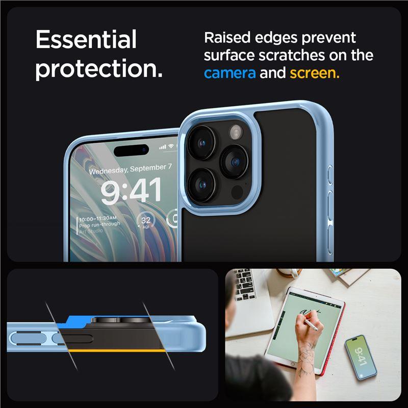 Spigen Crystal Hybrid-etui til iPhone 15 Pro Max - Klar blå