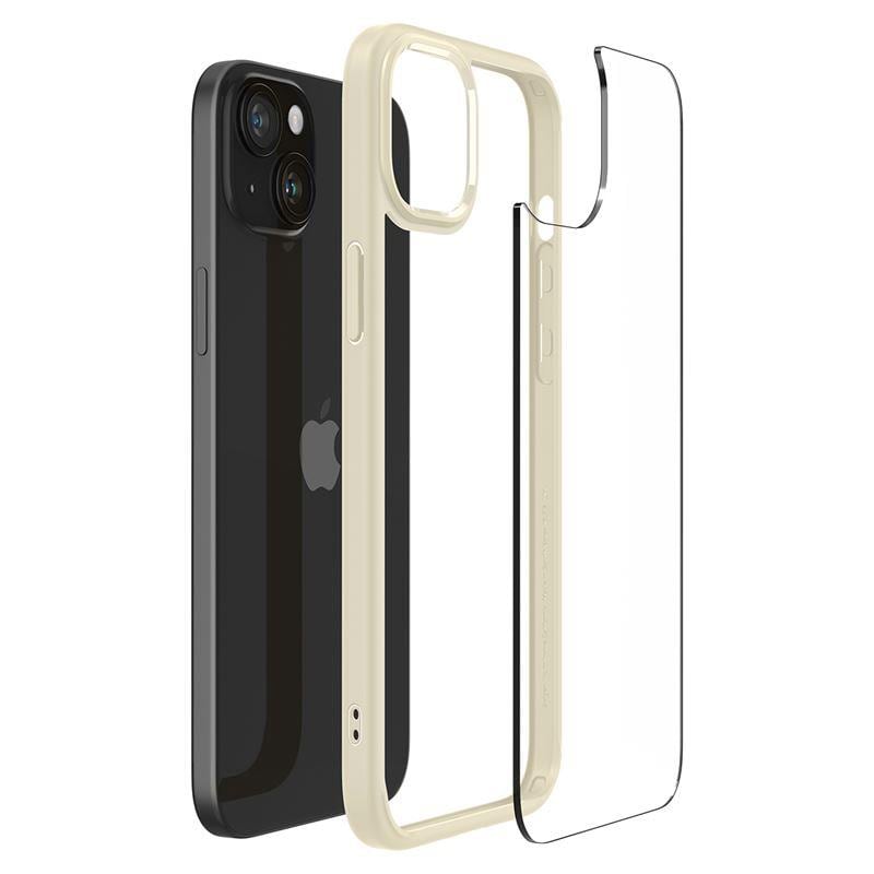 Spigen Crystal Hybrid iPhone 15 Plus-etui - gennemsigtig beige