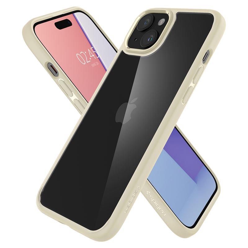 Spigen Crystal Hybrid iPhone 15 Plus-etui - gennemsigtig beige