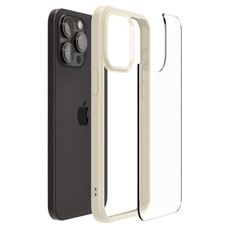 Spigen Crystal Hybrid-etui til iPhone 15 Pro Max - klar beige