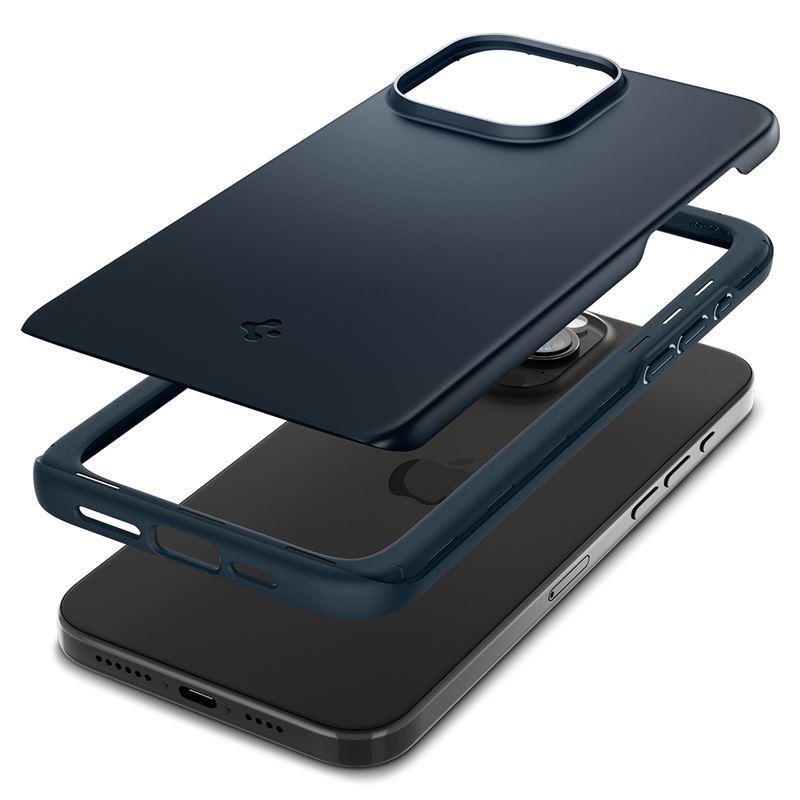 Spigen Thin Fit iPhone 15 Pro Max-etui - sort metal