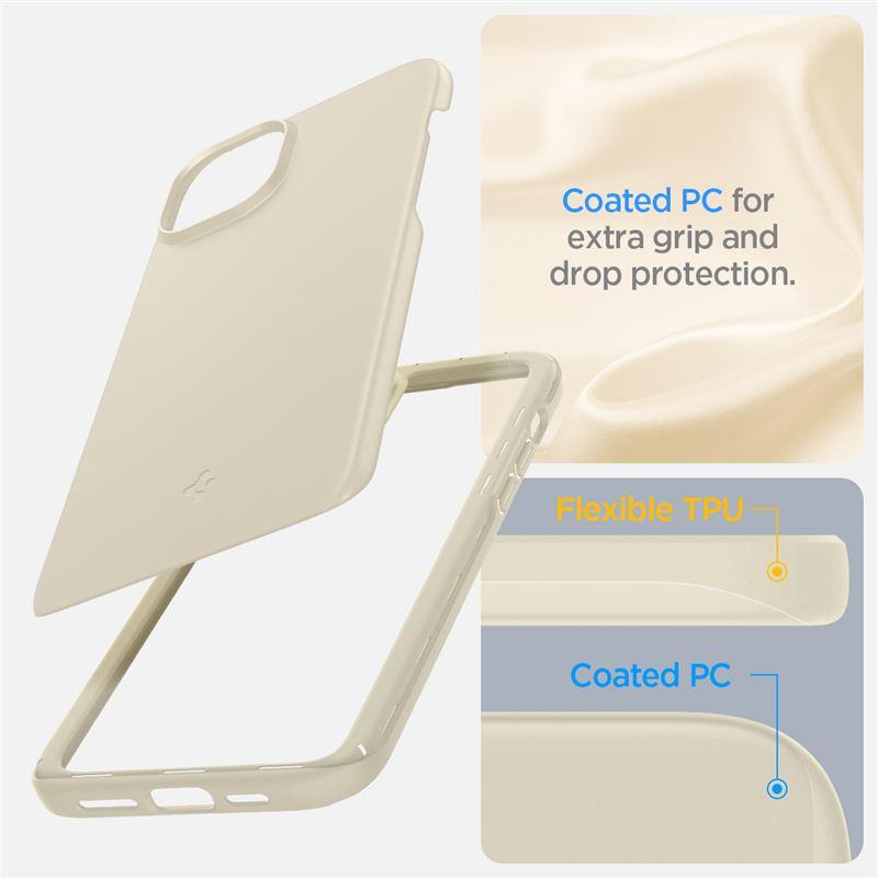 Spigen Thin Fit iPhone 15 Plus-etui - Beige