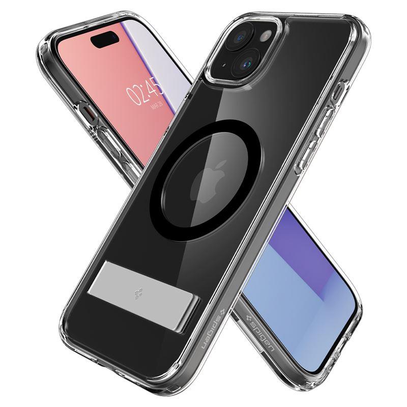 Spigen Ultra Hybrid S MagSafe-etui med stativ til iPhone 15 Plus - Sort