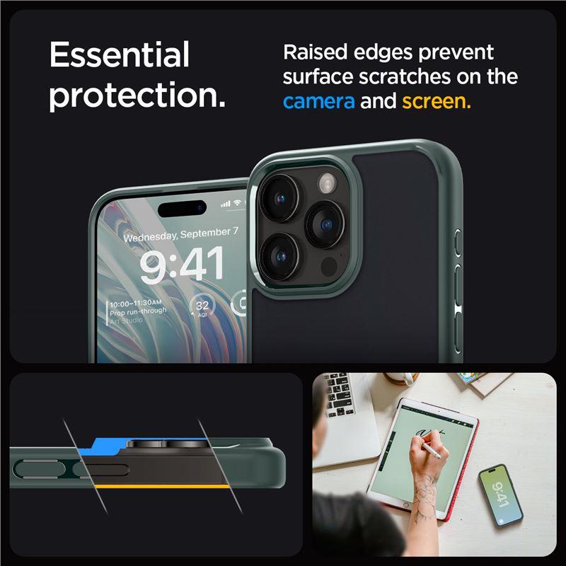 Spigen Ultra Hybrid iPhone 15 Pro Max-kuffert - mørkegrøn