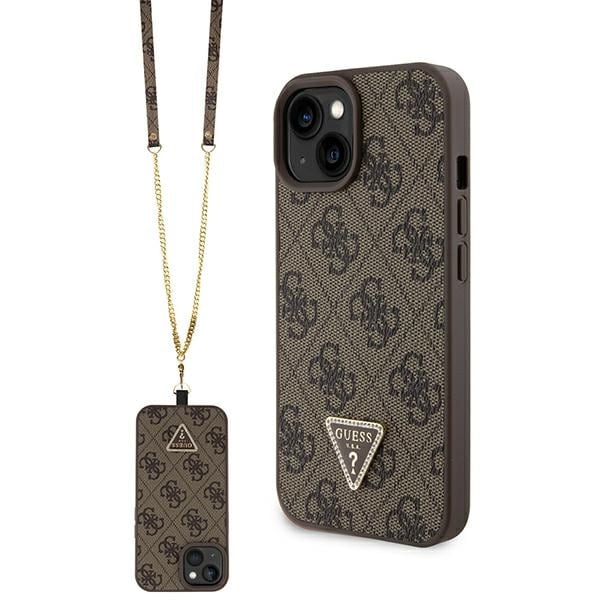 Guess GUHCP15MP4TDSCPW iPhone 15 Plus 6,7" brun/brun hardcase Crossbody 4G Metal Logo