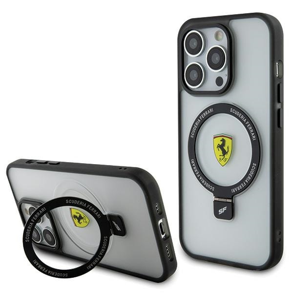 Ferrari FEHMP15LUSCAH iPhone 15 Pro 6.1" Transparent Hardcase Ring Stand MagSafe 2023 Collection