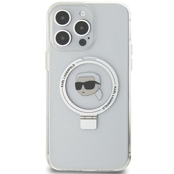 Karl Lagerfeld KLHMP15XHMRSKHH iPhone 15 Pro Max 6.7" hardcase Ringstativ Karl Head MagSafe hvid