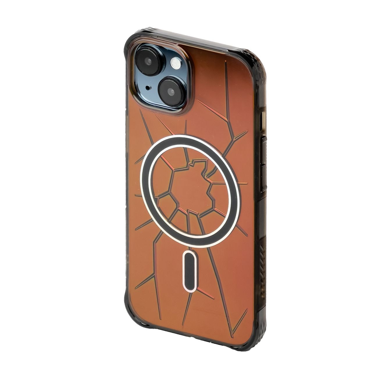 MagSafe Kingxbar PQY Crack Series silikoneetui til iPhone 15 - sort