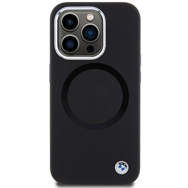 BMW Signature Liquid Silicone MagSafe-etui til iPhone 15 Pro - sort