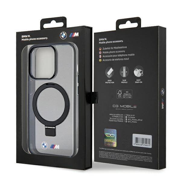 BMW Ring Stand M Collection MagSafe-etui til iPhone 15 Pro - Sort
