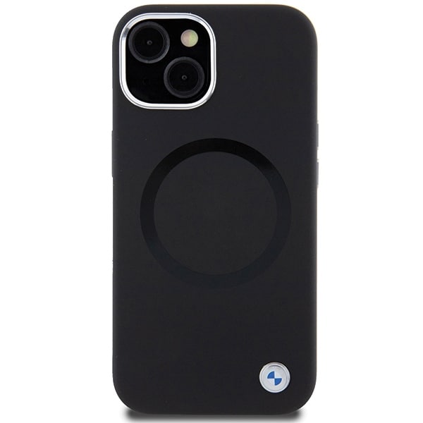 BMW Signature Liquid Silicone MagSafe-etui til iPhone 15 Plus - sort