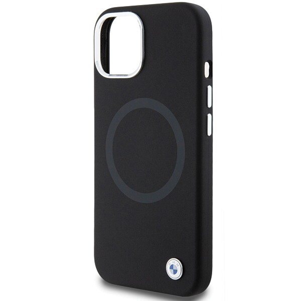 BMW Signature Liquid Silicone MagSafe-etui til iPhone 15 Plus - sort