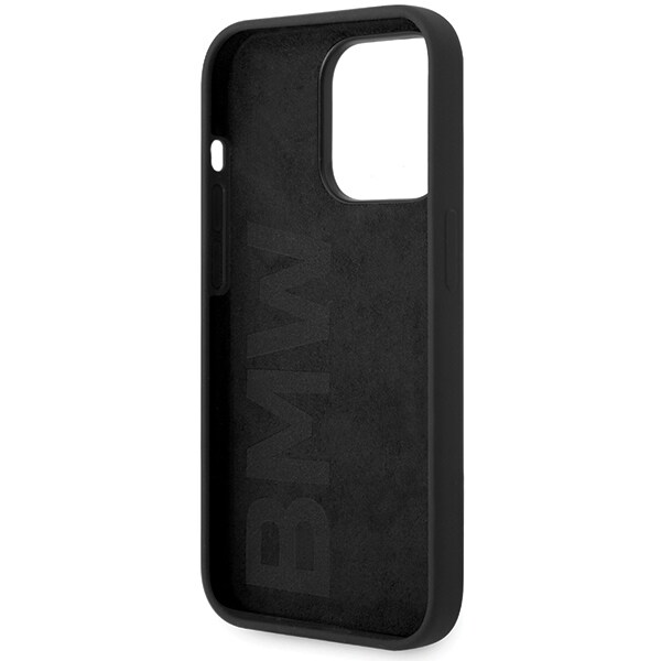 BMW Silikone-etui med metallogo til iPhone 15 Pro - sort
