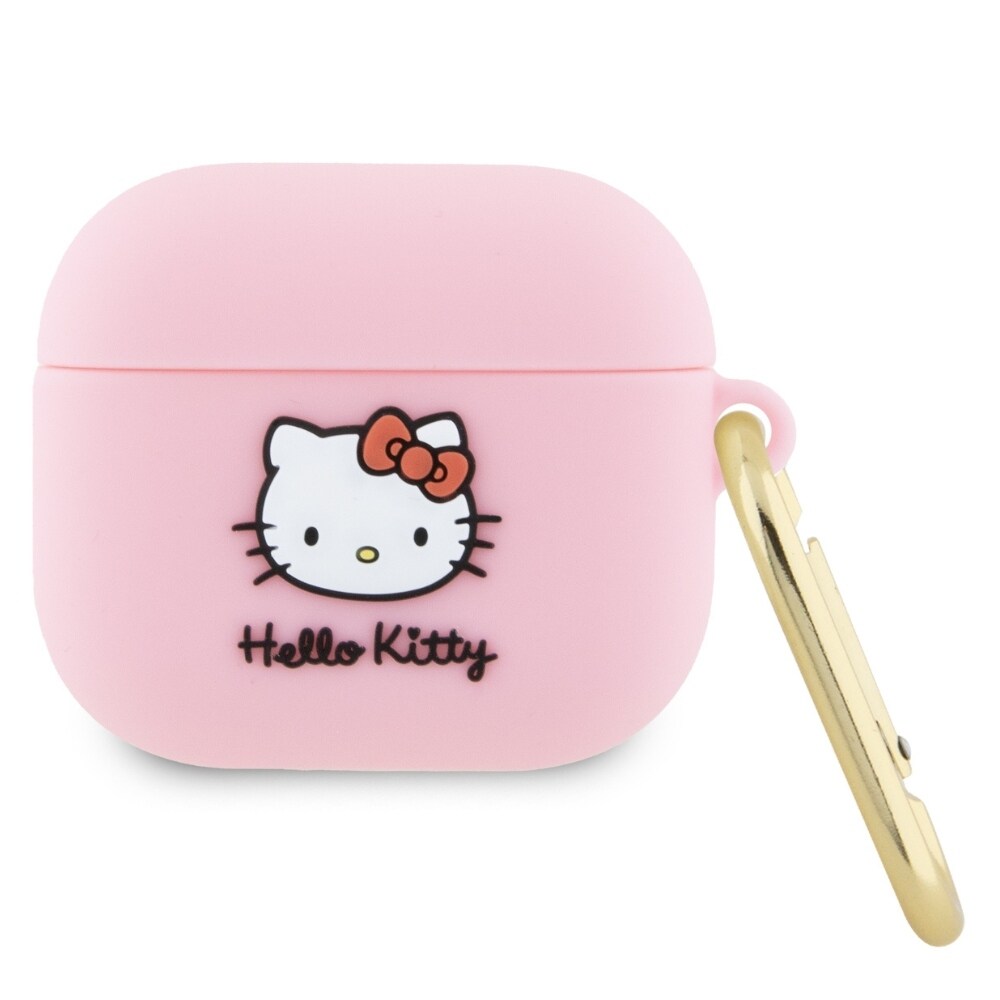Hello Kitty Silikone 3D Kitty Head-etui til AirPods 3 - pink