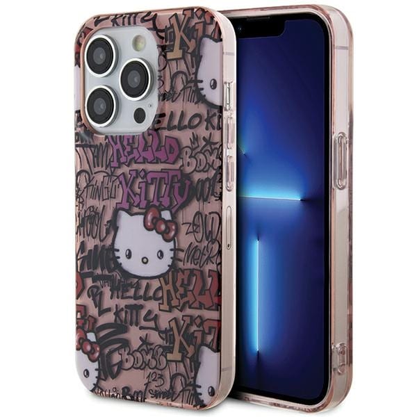 Hello Kitty IML Tags Graffiti-etui til iPhone 15 Pro Max - pink