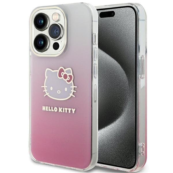 Hello Kitty IML Gradient Electrop Kitty Head-etui til iPhone 14 Pro - pink