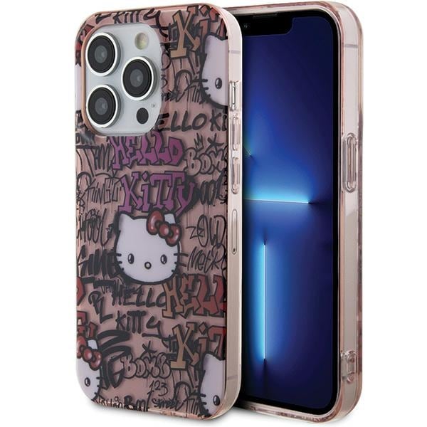 Hello Kitty IML Tags Graffiti-etui til iPhone 14 Pro - pink