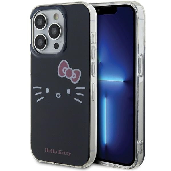 Hello Kitty IML Kitty Face-etui til iPhone 15 Pro - sort