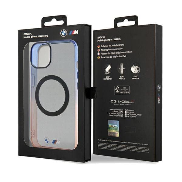 BMW Gradient Bumper MagSafe-etui til iPhone 15 Plus / 14 Plus - Gråt