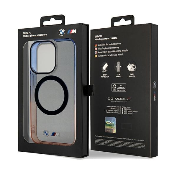 BMW Gradient Bumper MagSafe-etui til iPhone 15 Pro Max - grå