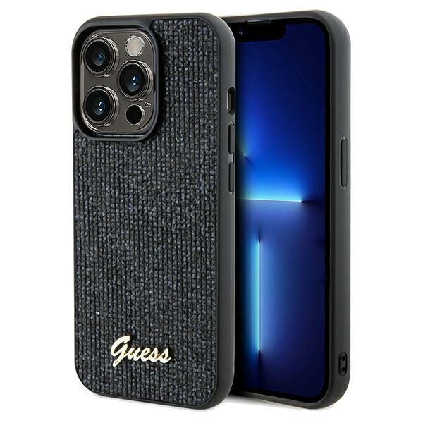 Guess Disco Metal Script-etui til iPhone 14 Pro Max - sort