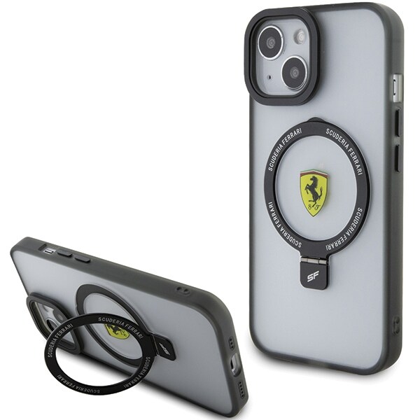 Ferrari Ring Stand 2023 Collection MagSafe-etui til iPhone 15 Plus / 14 Plus - Sort
