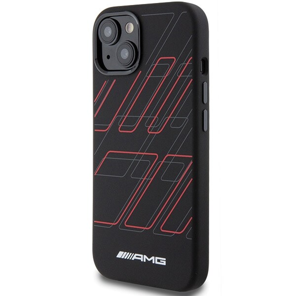 AMG Silicone Large Rhombuses Pattern MagSafe Case til iPhone 15 Plus / 14 Plus - Sort