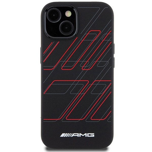 AMG Silicone Large Rhombuses Pattern MagSafe Case til iPhone 15 Plus / 14 Plus - Sort