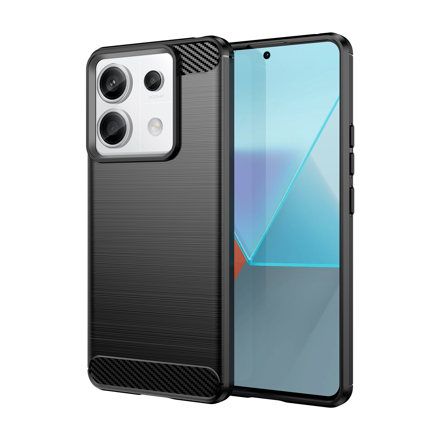 Carbon-etui til Xiaomi Redmi Note 13 Pro+ - sort