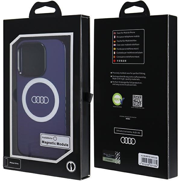 Audi IML Big Logo MagSafe-etui til iPhone 15 Pro - blå