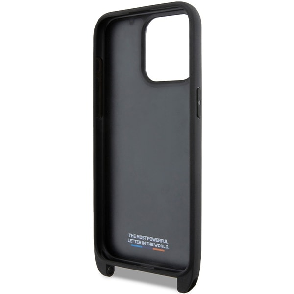 BMW M Edition Carbon Stripe & Strap-etui til iPhone 15 Pro - sort