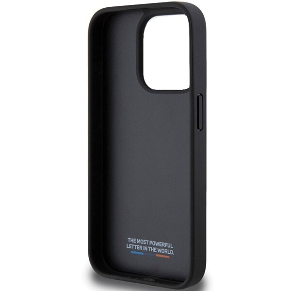 BMW Perforeret Tricolor Line-etui til iPhone 15 Pro - sort